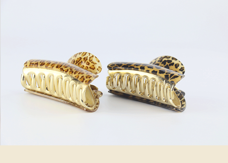 Korean-style simple acrylic hair clips, leopard print hair clips, romantic and elegant hair fixing accessories, fashionable hair clips pic 9