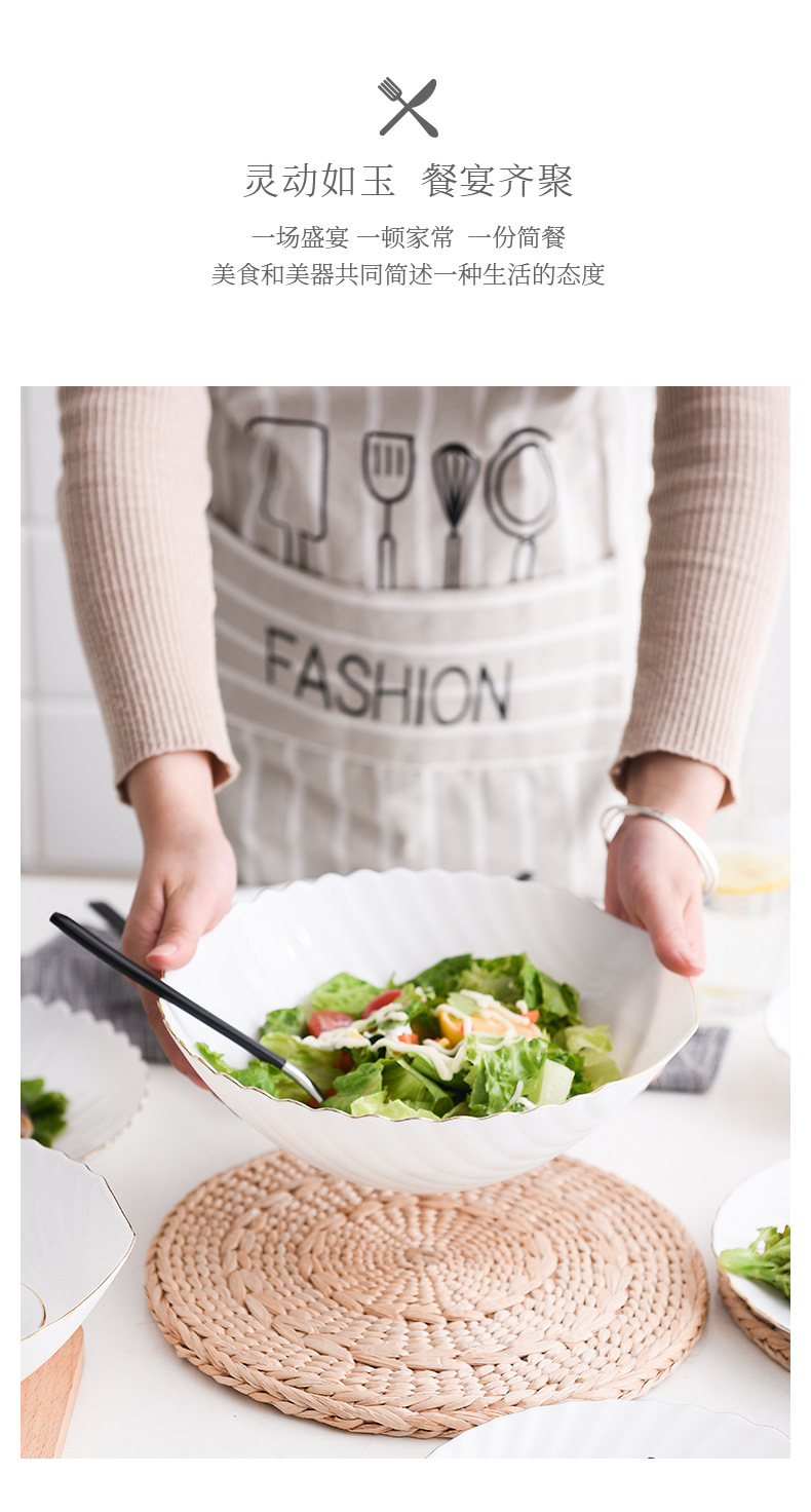 【 White Jade Glass Porcelain Pure White Shell Series 】 Tempered glass Creative bowls, plates and tableware for home use, deep plates for dishes and coffee pic 6