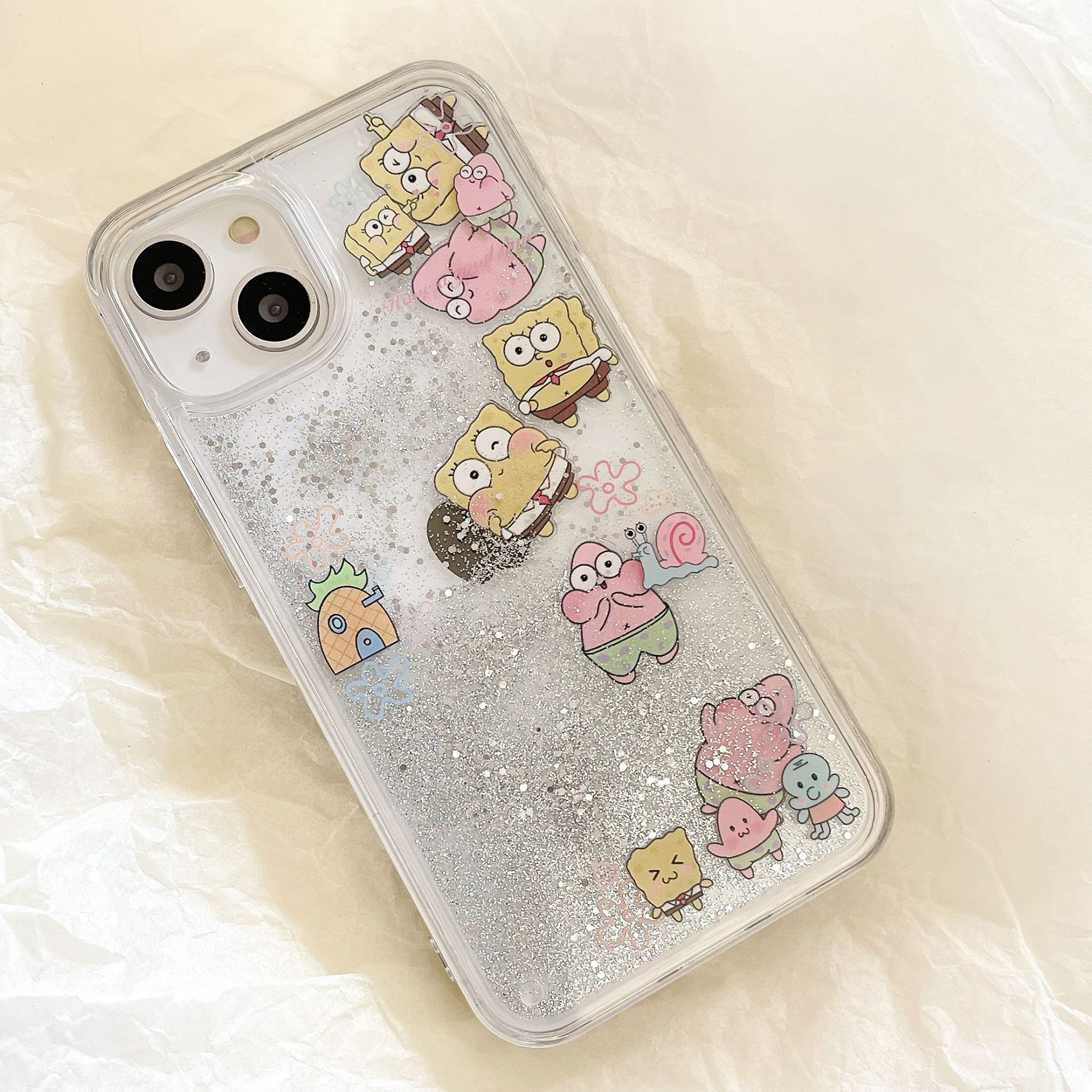 The popular cartoon is cute and fun, suitable for iPhone14pro max and iPhone 15. The phone case is 13/12 transparent with flowing sand pic 6