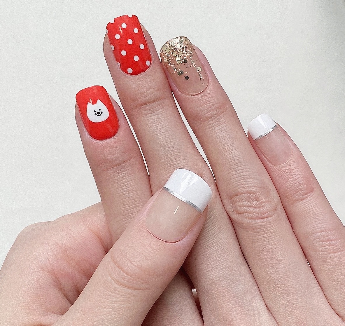 Handmade high-end Long Island iced tea nail art, short square head false nail patches, factory wholesale customization, exclusive for foreign trade pic 20
