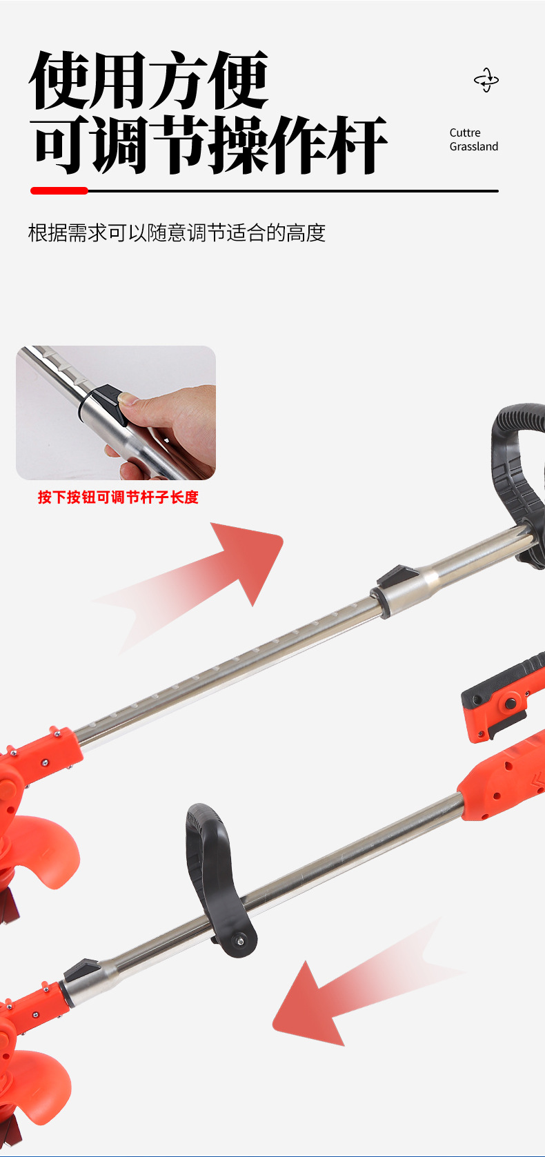 Wholesale of cross-border exclusive lithium battery lawn mowers, handheld rechargeable lawn mowers, and foldable lawn mowers for foreign trade pic 8