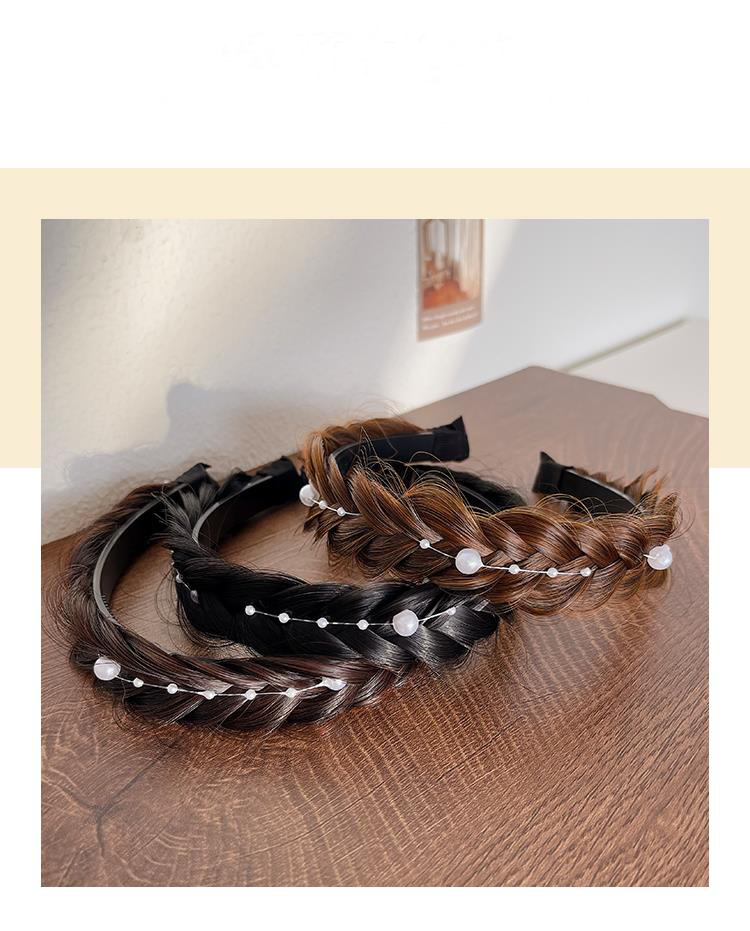2024新款鱼骨辫假发发箍女一体麻花辫发卡发捆气质压发头箍头饰详情2