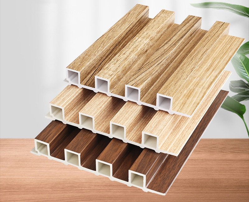 竹木纤维格栅板pvc塑料背景墙凹凸长城板实木波浪半圆生态木吊顶详情10