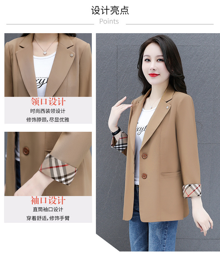 秋季薄款小西装外套女2022年新款春秋女式韩版修身气质短款上衣服详情5