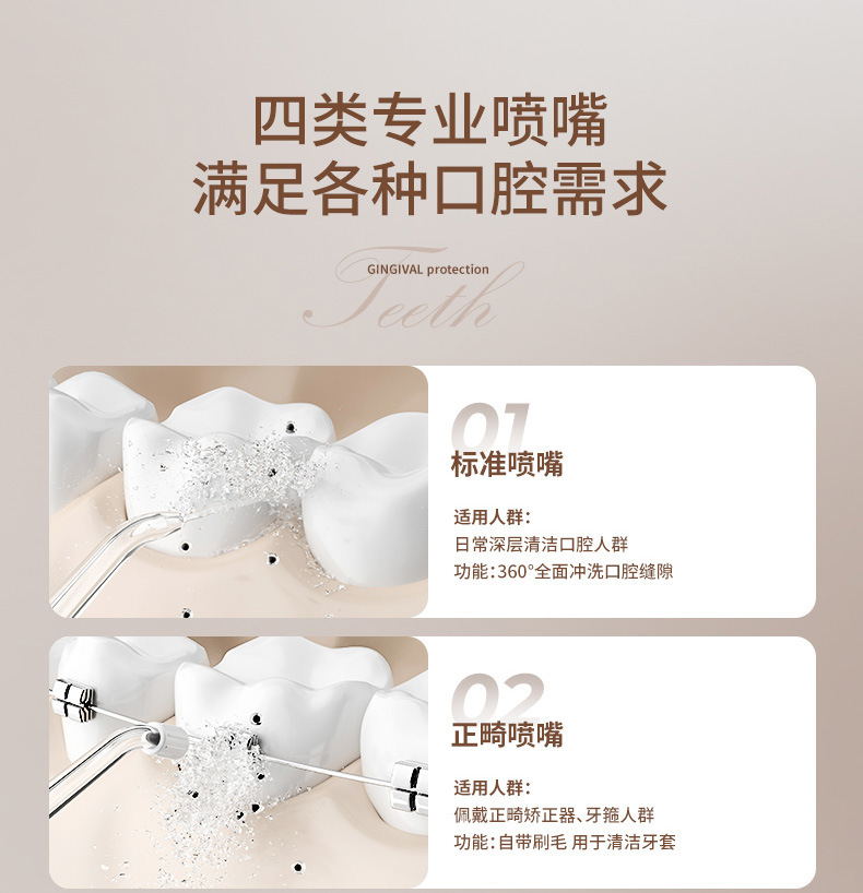 Cross-border home electric water flosser, orthodontic oral pulse imitation sound wave waterproof stone removal portable water flosser pic 9