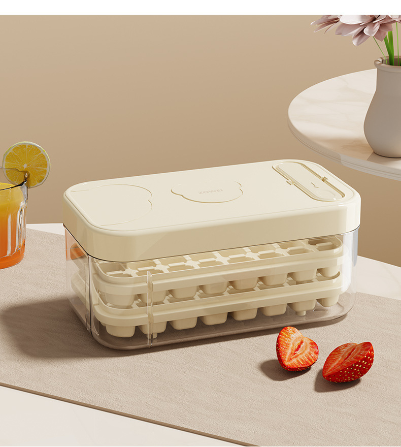 Ice cube mold, ice cube maker, household refrigerator, ice box with lid, ice storage box, press-type, easy-to-demold ice cube tray pic 12