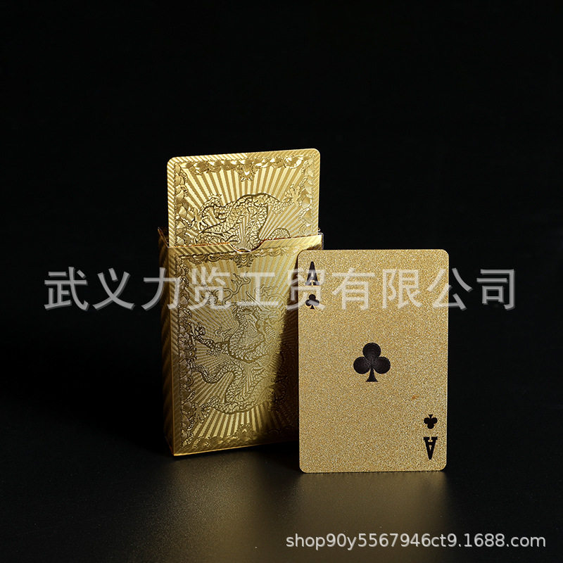美元扑克牌金箔扑克牌 银箔扑克牌批发 金色土豪金扑克黑色塑料牌详情13