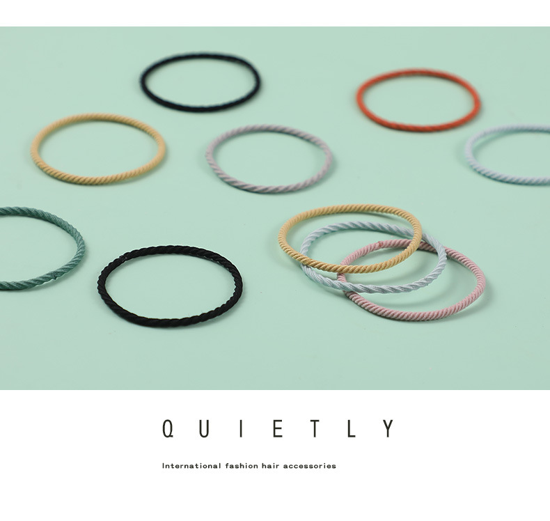 High-elasticity thin hair band, black hair tie, basic and simple rubber band, women's leather case, hair tie, small tugs for tying hair pic 16