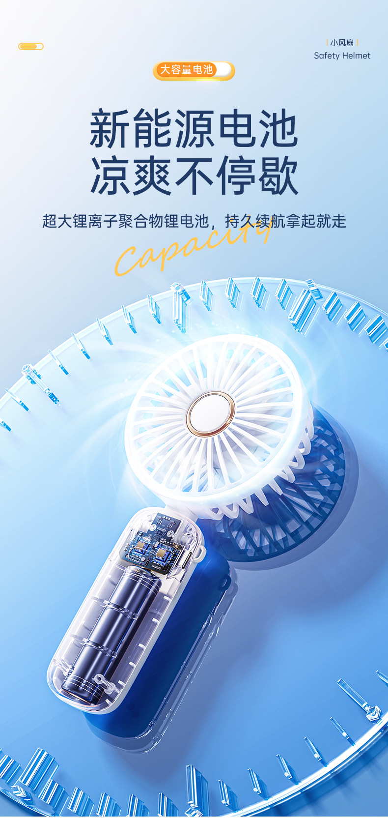 手持风扇迷你便携式折叠小风扇数显usb充电桌面小电风扇跨境批发详情15