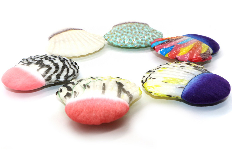 Factory direct sales of cross-border fan-shaped shell-shaped foundation brushes, single multi-functional semi-circular blush brushes and beauty brush tools pic 14