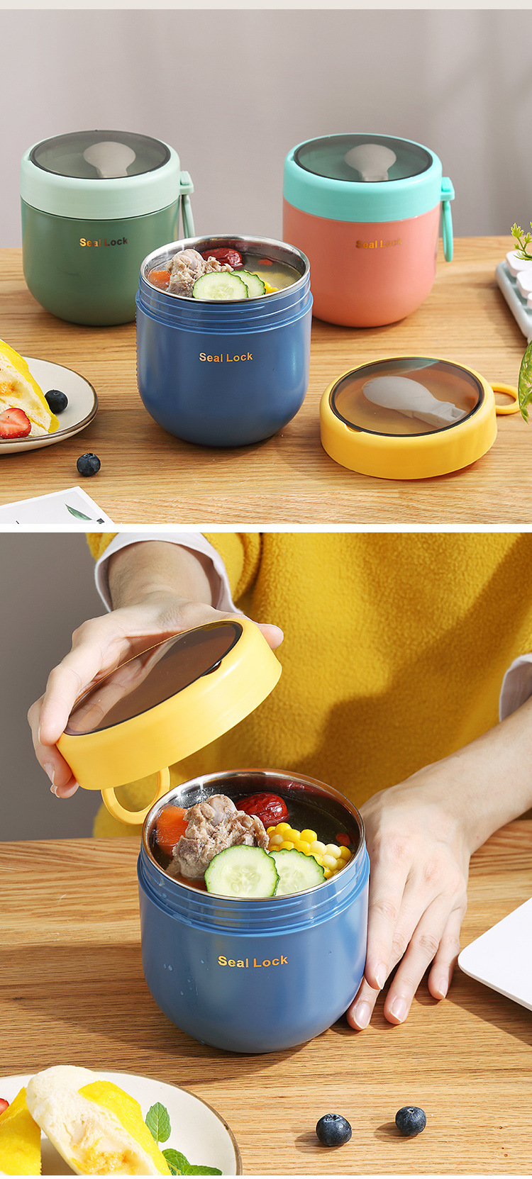 304不锈钢双层保温汤杯水杯早餐牛奶杯便携迷你汤罐上班族麦片杯详情29