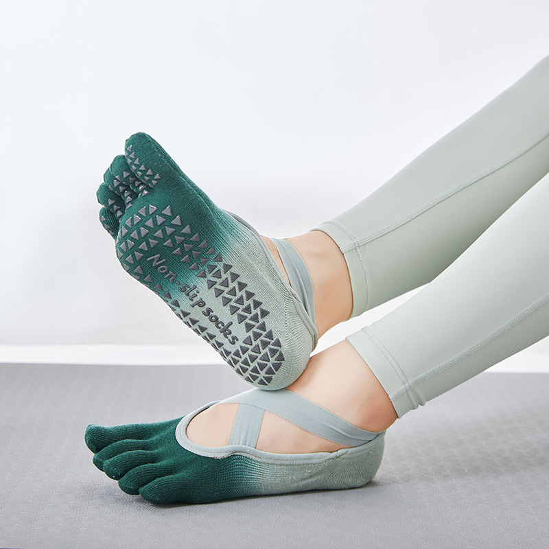 新渐变色棉分指瑜伽袜子专业防滑女士五指袜普拉提健身亚马逊跨境详情12