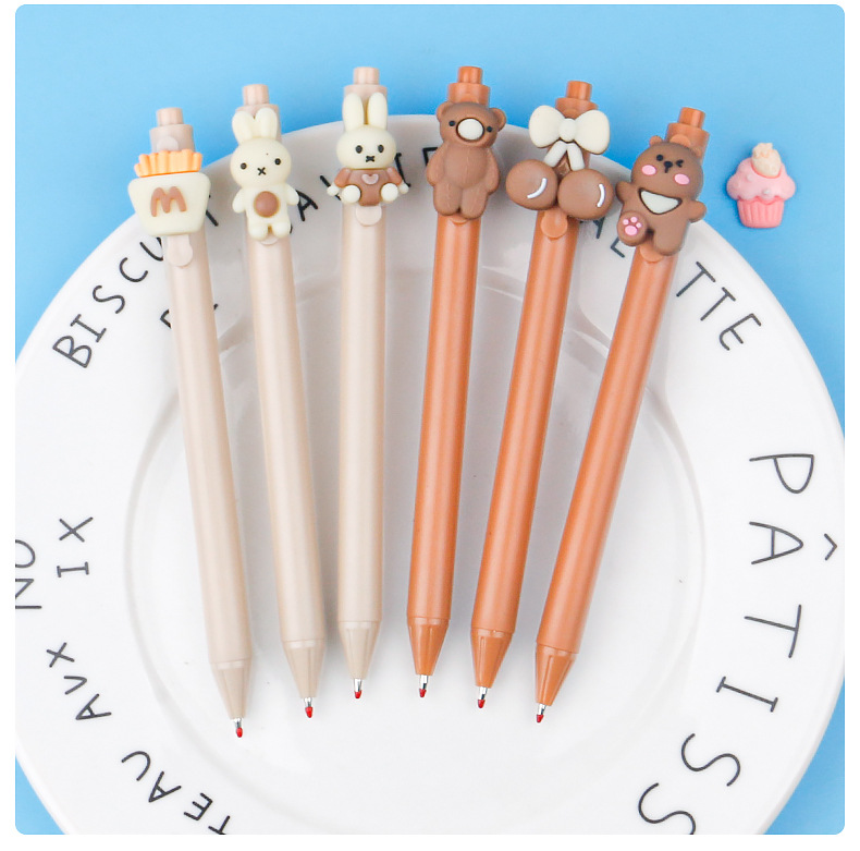 Cute and adorable series of press pens, high appearance level, three-dimensional cartoon press gel pen, 0.5 student press water pen pic 12