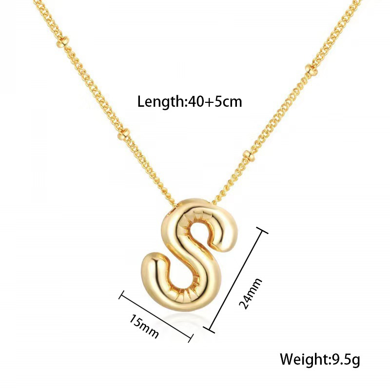 臻茫跨境钛钢网红爆款好看不锈钢项链常规派对气球字母吊坠项链女详情22