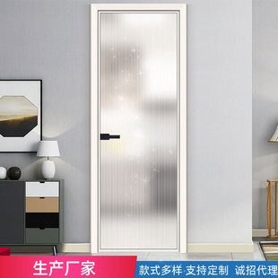 Supplying narrow-frame aluminum alloy swing doors in stock, kitchen glass, bathroom doors, bedroom, toilet doors, and bathroom doors factory pic 9