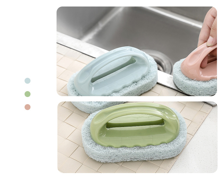 Thickened sponge brush, pot brush, bathroom handle, bathtub brush, kitchen and bathroom tile cleaning brush T pic 11