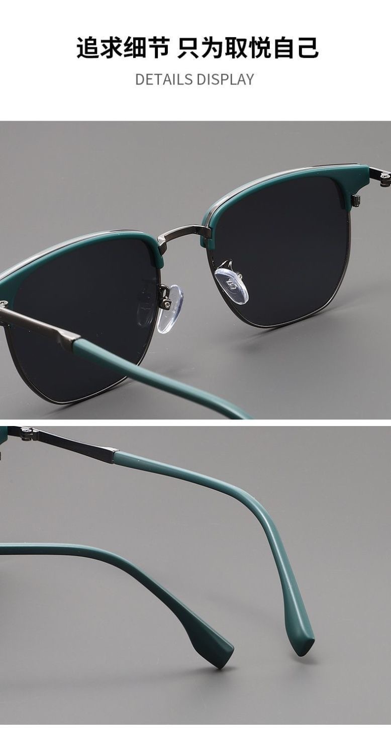 New retro, versatile sunglasses for daily use, UV protection, artistic, individualistic, refined semi-framed, and niche ins sunglasses pic 10