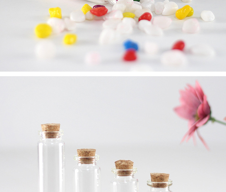 Wholesale of 22mm diameter snap-on wooden stopper glass bottles, candy bottles, wish bottles, message bottles, baby and fetal hair bottles pic 13