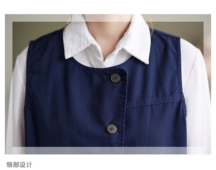 实拍2023年气质百搭小马甲女士春季新品单排扣宽松显瘦无袖马夹详情20