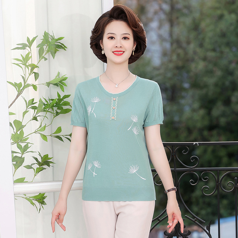 中年妈妈装新中式连衣裙套装女中老年夏季国风短款开衫长裙两件套详情17