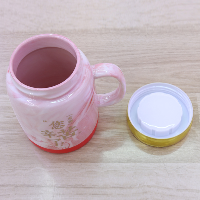 节庆用品教师节礼品大理石纹陶瓷马克杯镜面杯盖橡胶隔热圈底水杯镀金老师辛苦了字样家用办公室个人商务礼品毕业生送老师的礼物详情8