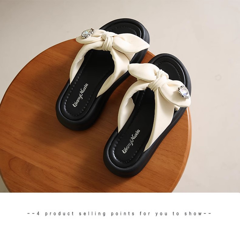 2024年夏季外穿舒适新款时尚休闲百搭厚底一字拖蝴蝶结女士凉拖鞋详情21