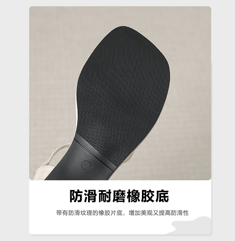 惠莉雅粗跟凉鞋夏季新款高跟一字扣带露趾简约百搭凉鞋中跟X919-7详情7