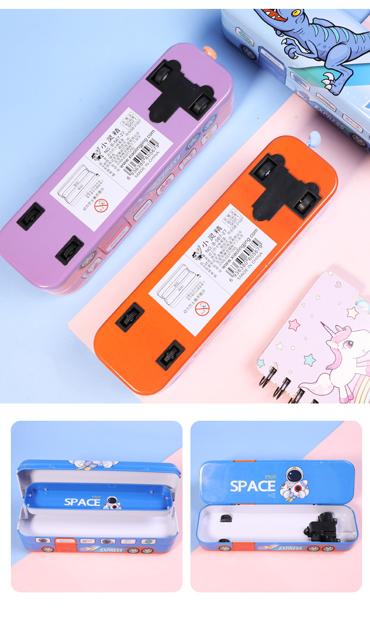 2916214906634 Little Spirit Disney Astronaut Dinosaur Unicorn Multi-functional Three-layer Large Capacity Pen Case Primary School Cartoon Stationery Box Simple and Niche hand-held pic 18