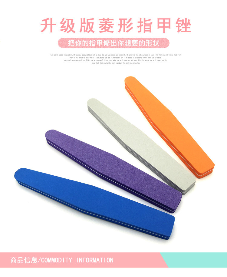 Double-sided nail polish grinding and polishing strips, thick filing strips, nail shaping diamond-shaped sponges, nail rubbing tool accessories factory wholesale pic 3