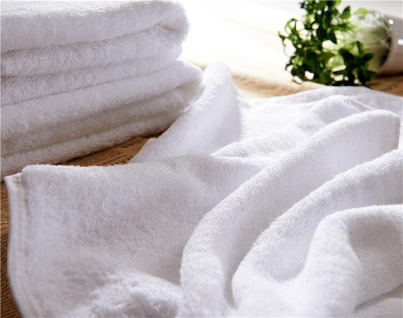 Factory supply of 16-count spiral plain woven pure cotton hotel towels, beauty salon bath towels, hotel and homestay wholesale square towels pic 2