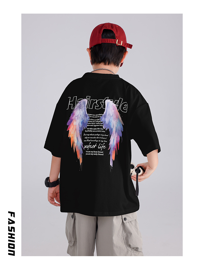 男童夏季凉感短袖白t恤2025新款儿童夏装半袖体恤中大童装上衣潮详情16