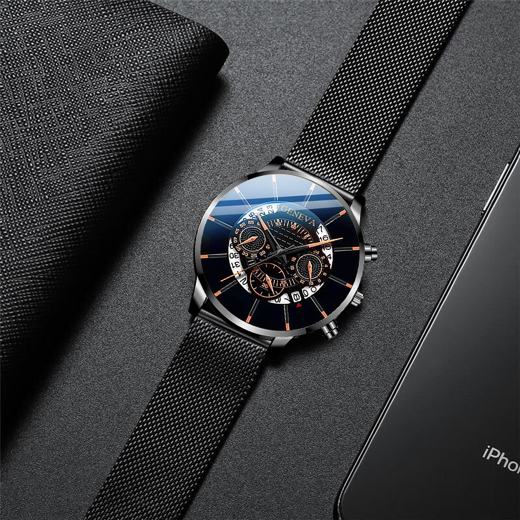 Aliexpress best-selling alloy mesh band watch, ultra-thin mesh band multi-functional casual steel band quartz watch for men pic 15