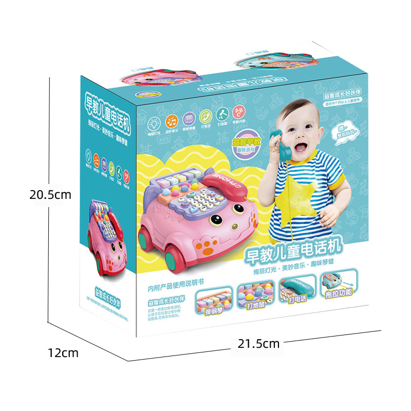 New fun multi-functional hand-patted double-drum toys for boys and girls, children, parent-child interactive role-playing piano story machine toys pic 8