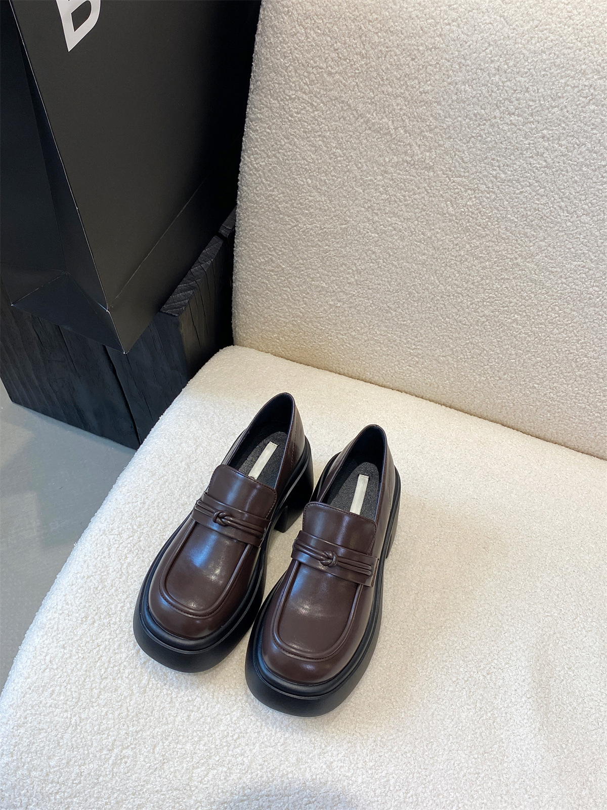 厚底松糕小皮鞋2023新款秋季单鞋女日系JK粗跟乐福鞋详情12