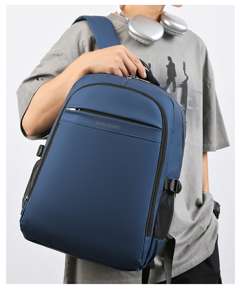 批发跨境双肩包印字书包防泼水旅行包休闲韩版大容量商务电脑背包详情12