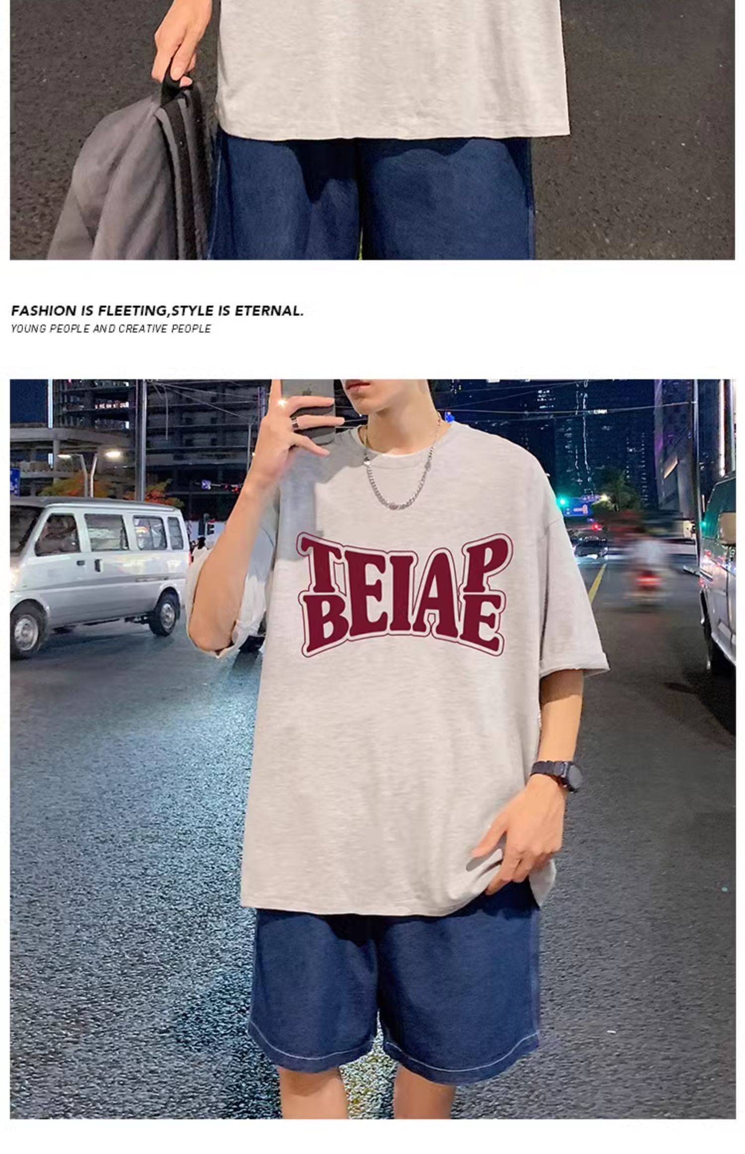 港风复古棉短袖T恤男ins潮牌夏季2024新款男装oversize宽松体恤详情33