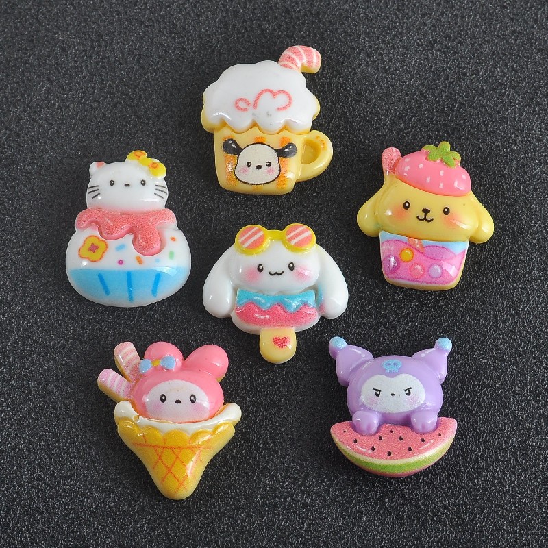 New diy small accessories for food and play refrigerator stickers, versatile resin accessories, fashionable cartoon and cute stickers pic 33
