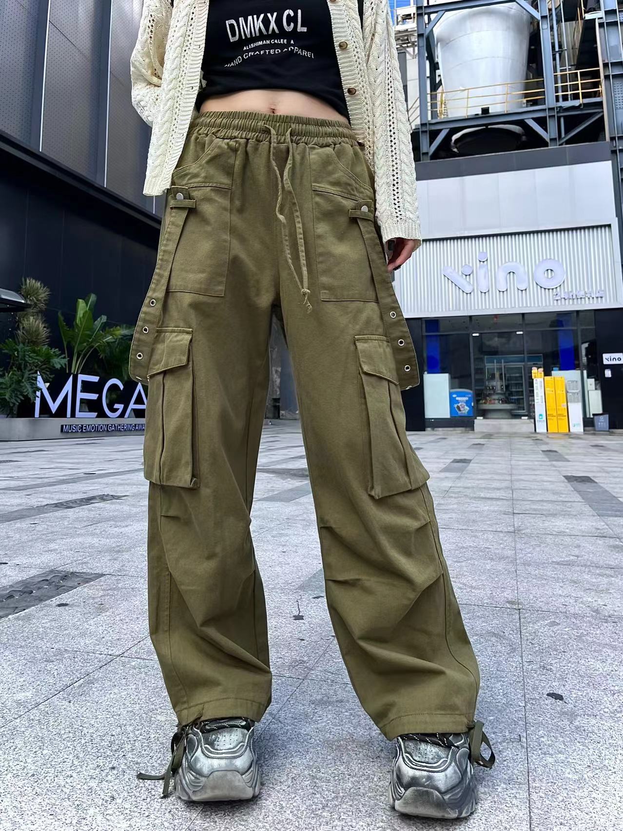2023 Petite and hot girl high-waisted long retro work pants for women, autumn straight-leg long pants, black casual pants for women pic 5