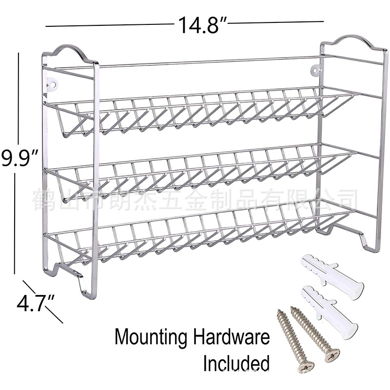 Three-layer seasoning rack, kitchen storage rack, spice rack, seasoning bottle storage and organization rack, factory stock spice rack pic 2
