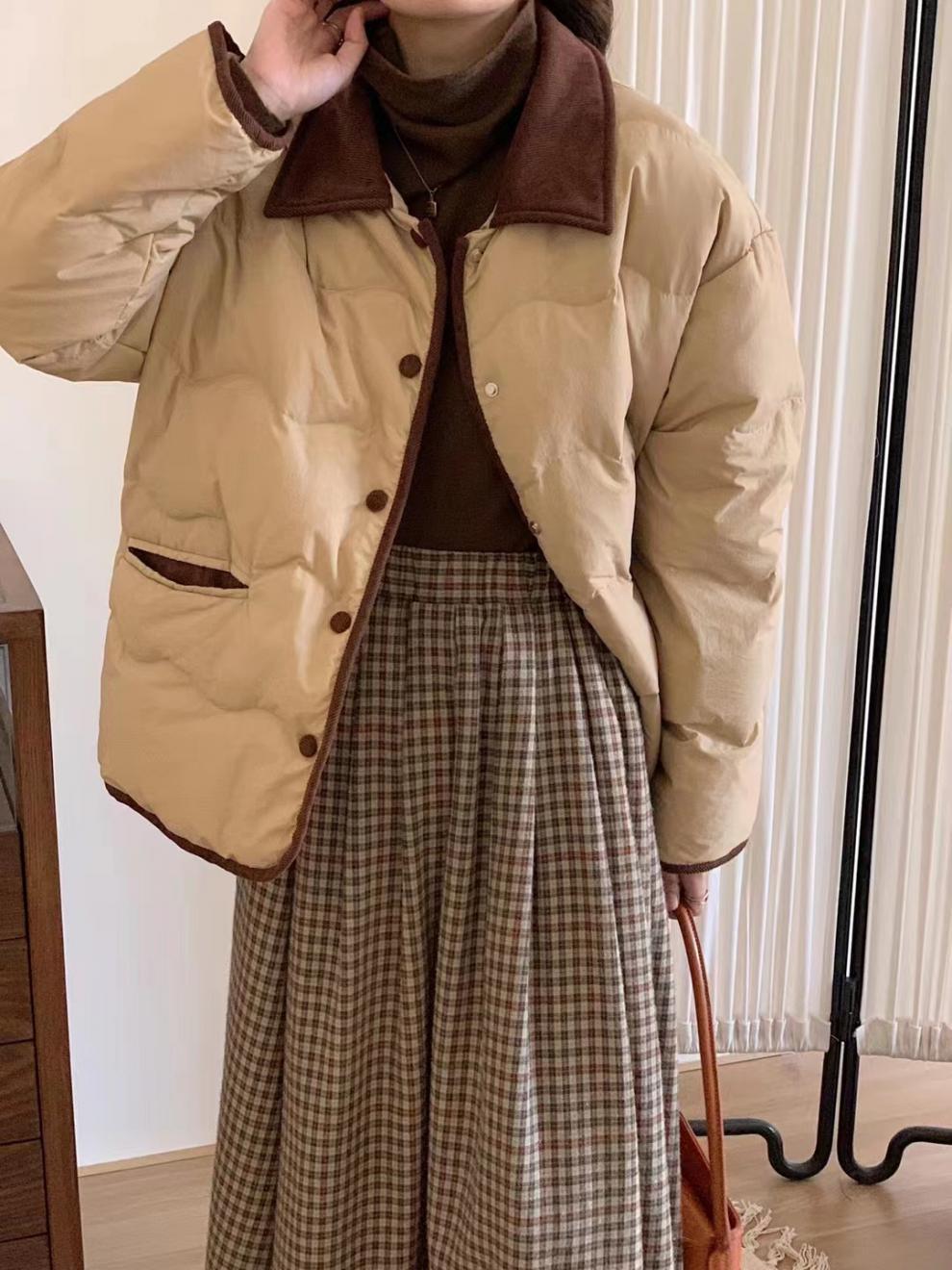 Lapel Dongdaemun light down cotton-padded jacket for women, short chanel-style cotton-padded jacket, casual coat for winter pic 28