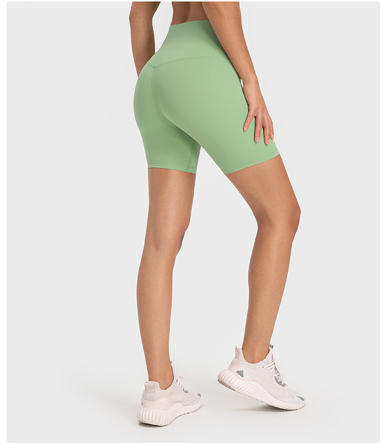 New nude-feel, no-embarrassment line solid color yoga shorts, double-sided brushed tight elastic sports and fitness three-inch pants for women pic 45