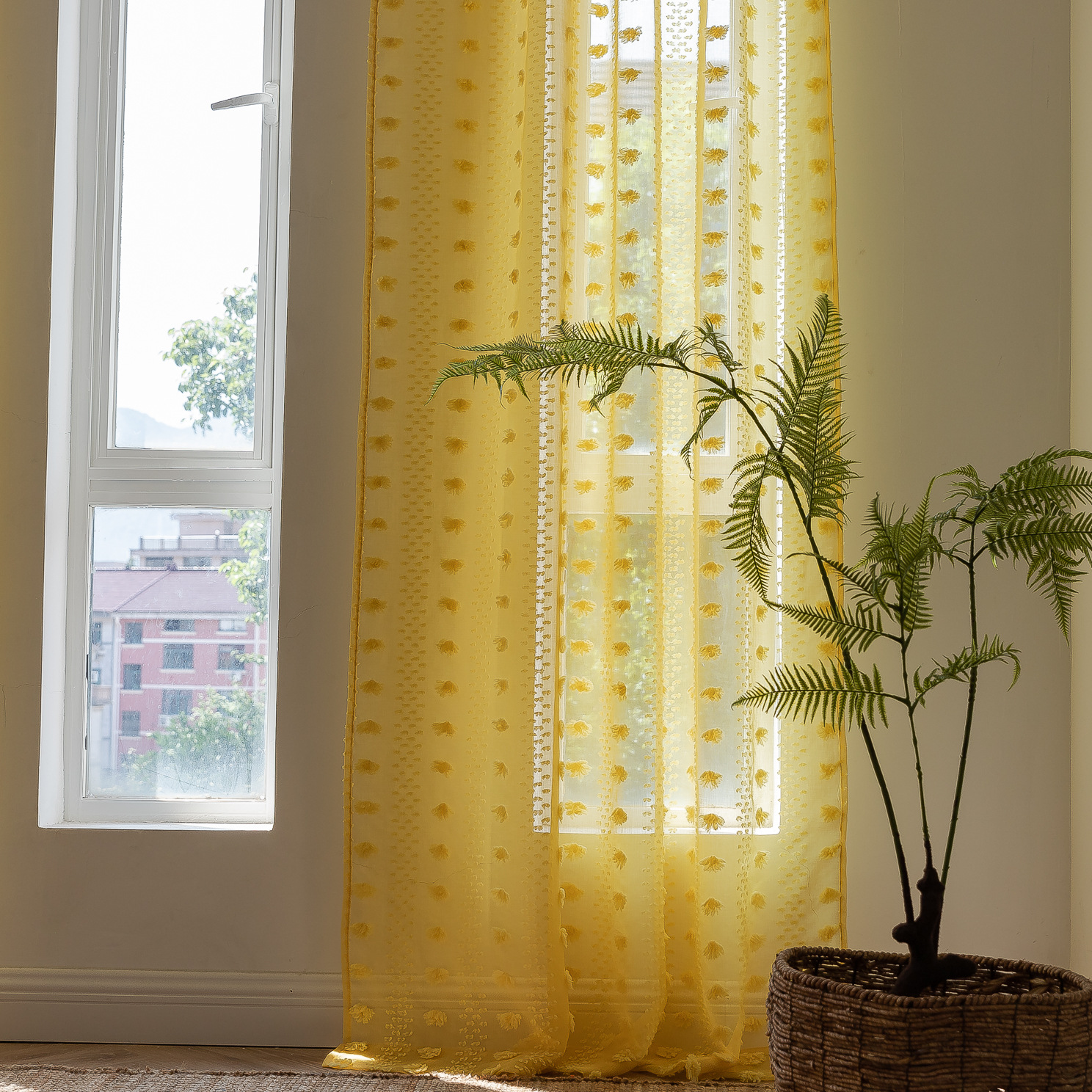 Cross-border best-selling Instagram influencer finished yellow niche light and thin window screen for living rooms and bedrooms. Manufacturer pic 53