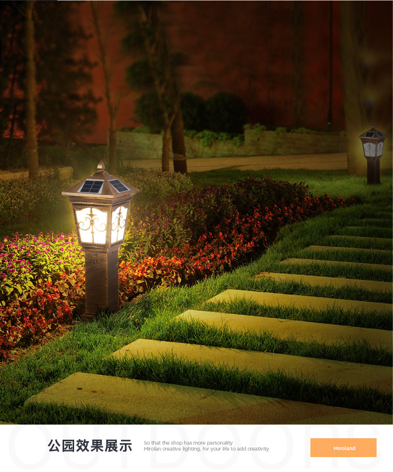 Solar lawn lights, community villa courtyard lights, garden lights, outdoor road and grassland lights, waterproof LED landscape lights pic 4