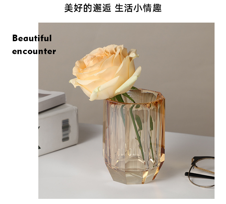 水晶玻璃杯漱口现代简约风花瓶牙刷杯喝水啤酒化妆杯现货批发详情20