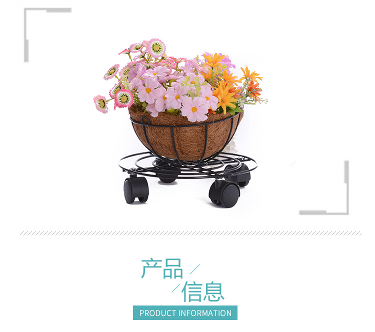 Creative succulent hanging basket flower POTS, home decoration items, balcony coconut palm flower POTS, ironwork hanging decoration, hanging pot flower stand pic 2