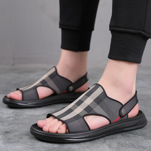 夏季男士皮凉鞋镂空透气洞洞鞋软底软面手工皮鞋男款外贸男鞋批发详情1