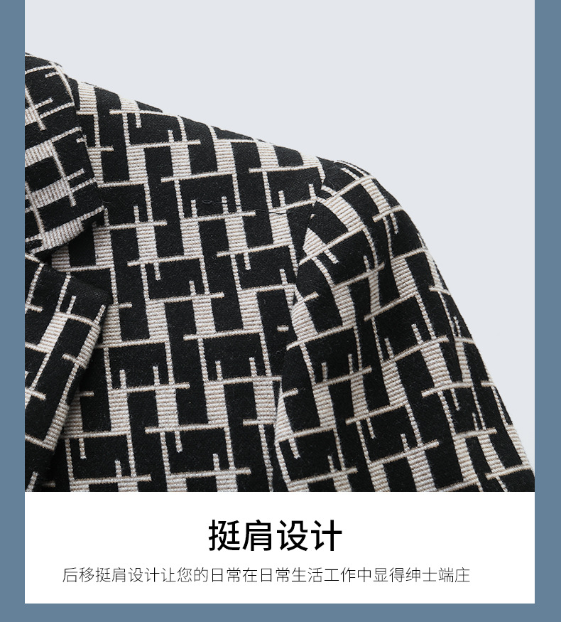 Negocios chaqueta a cuadros traje de hombre tendencia de la moda ropa de hombre versión coreana estilo de otoño top slim casual traje hombre pic 13