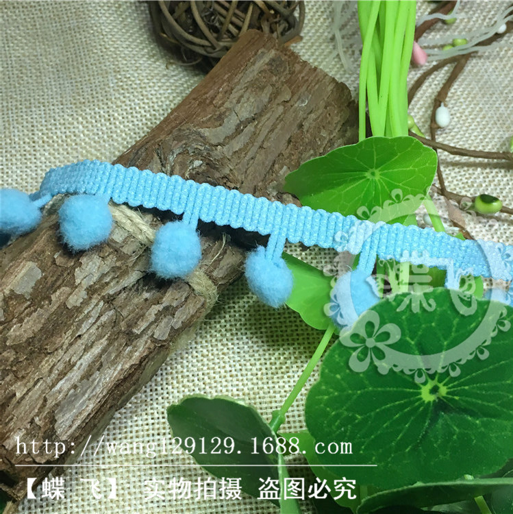 35个色现货供应1.3cm中直角毛球花边服装辅料三角球DIY手工花边辅料毛球详情44