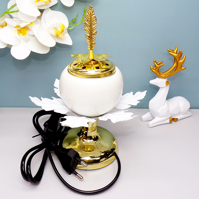 Middle Eastern-style ceramic crystal incense burner, electric heating incense burner, essential household handicrafts and decorative items, incense burner pic 9