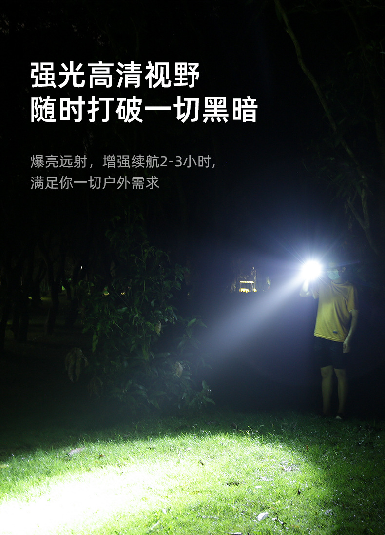 Shenhuo High-intensity flashlight, long battery life, LED lighting, long-range flashlight, hotel and guesthouse emergency fire-fighting flashlight pic 5